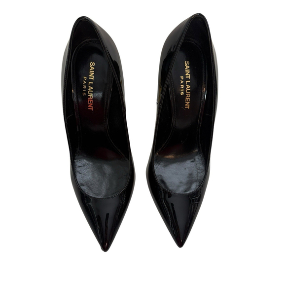Saint Laurent Opyum YSL Heel Black Patent Pumps 37 US 7 - Picture 6 of 15